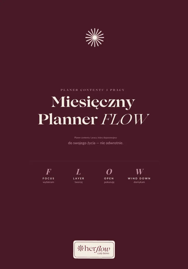 Okładka plannera Miesięczny Rytm FLOW